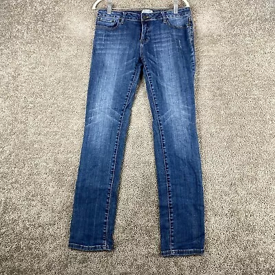 I LOVE H81 Straight Jeans Women's 30 Blue 5-Pocket Low Rise Medium Wash Whisker • $18.95