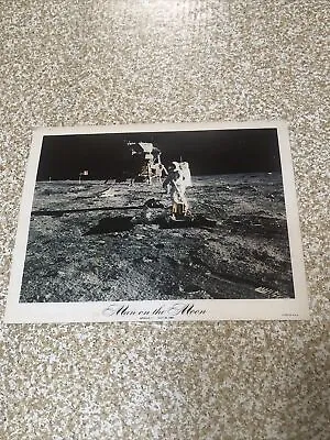 Vintage Man On The Moon Photo July 20 1969 Litho In USA • $18.29