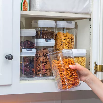 Airtight Food Storage Container Set Kitchen Pantry Dry Food Cereal Dispenser NEW • £14.95