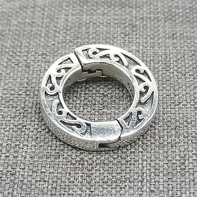 925 Sterling Silver Round Circle Clasp For Pear Bracelet Necklace Trigger Style • $11.32