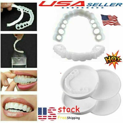 $7.79 • Buy 1-3PCS Smile Snap On Upper＆Bottom False Teeth Dental Veneers Denture Tooth Cover