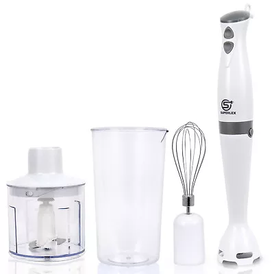 HandHeld Stick Blender & 700ML Cup Chopper& 500ML Mixer Bowl Egg Whisk & Beaker • £20.79