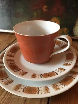 Set Of 6 Vintage Noritake Trios -  RC Cup & Saucer Plate - Retro Orange Tamala • $99