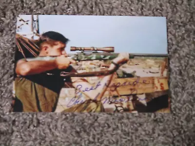 CHUCK MAWHINNEY Signed 4x6 Photo USMC SCOUT SNIPER VIETNAM AUTOGRAPH 1 • $74.99