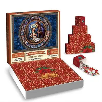 Nativity Scene Jigsaw Puzzle 1008 PCSChristmas Advent Calendar Puzzle • $24.89