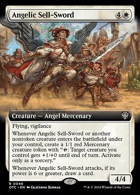 Angelic Sell-Sword - Extended Art OTC NM MTG • $0.99