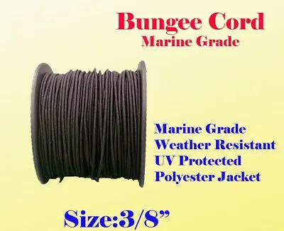 3/8  X  10 Ft Premium Marine Grade Bungee Shock Stretch Cord UV Black • $12.95