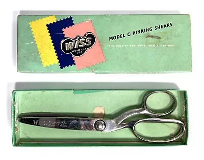 Vintage WISS Pinking Shears Sewing Scissors Model C 9 Original Box • $14.99