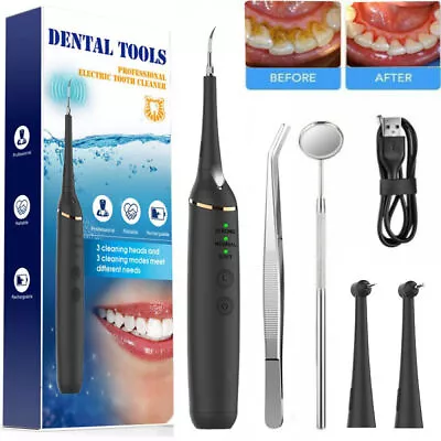 $17.25 • Buy Electric Ultrasonic Tooth Cleaner Dental Scaler Stain Remover Teeth Cleaning Kit