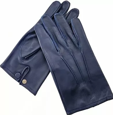 Men's Driving Cycling Dress Genuine Lambskin Unlined Leather Gloves • $19.99