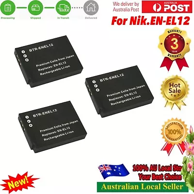 3x EN-EL12 Battery For Nikon Coolpix A900 AW130 S610 S620 S630 S640 S710 S9900 • $24.95