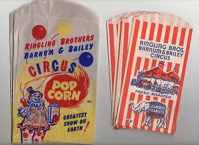 12 Vintage 1950s Peanut & Popcorn Bags Ringling Brothers Barnum & Bailey • $10
