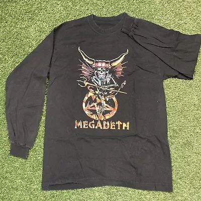 Vintage Megadeth Shirt Medium 00s Y2K Pentagram Demon Band Concert Tour Tee  • $49.98