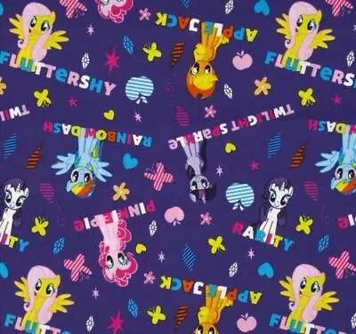 My Little Pony Ponies And Names 100% Cotton Sewing Fabric Material BTHY Hasbro • $5.99