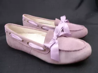 Vionic Women's Alice Mauve Suede Slippers Moccasins Shoes Size 8 Hard Sole NICE! • $28.95