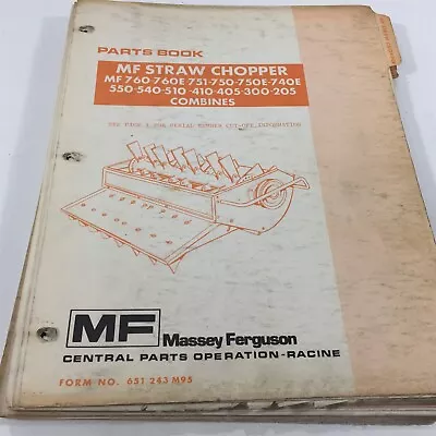 Massey Ferguson 760 550 300 205 Straw Chopper Parts Catalog 651243M95 1979 • $39.99