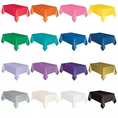 £2.49 • Buy Rectangle Disposable Plastic Table Covers Wipe Clean Party Table Cloth Covers UK