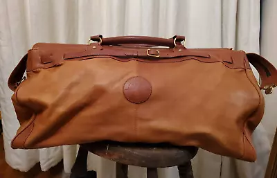 NAPOLI  ITALIAN LEATHER GLADSTONE Travel Weekender Overnight Holdall Bag Tan • £39.95