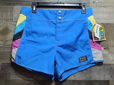 Vtg 80s 90s Weeds Mens Sz 34 OP Style Blue Shorts Surf Skate NEW! • $42.49