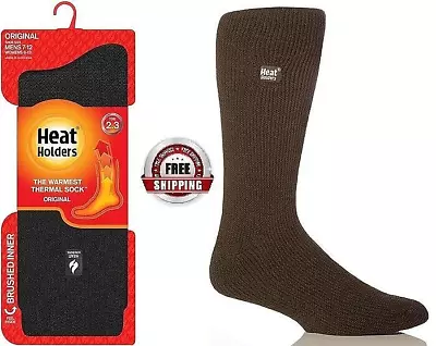 Heat Holders Unisex Original Solid Thermal Socks Mens 7-12 Women's 8-13 Charcoal • $14.50