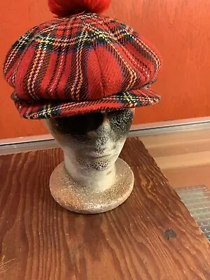 Tam O Shanter Vintage Wool Red Plaid Scottish Cap Made In Scotland “Glennapin” • $24.95