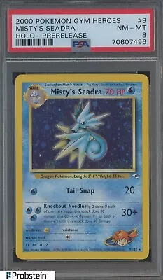 2000 Pokemon Gym Heroes Prerelease #9 Misty's Seadra - Holo PSA 8 NM-MT • $8.50