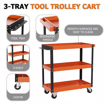 Mechanic Tool Cart With Pegboard And Lockable System Heavy Duty Garage Cart • $88.32