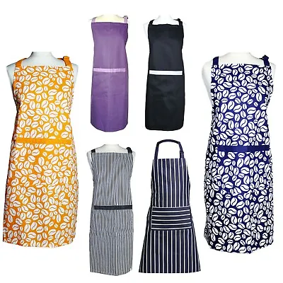 £3.99 • Buy Apron 100% Cotton Kitchen Cooking Catering Unisex Apron Dress Variety Of Colours