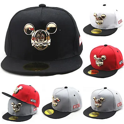 Unisex Kid Mickey Mouse Baseball Caps Snapback Hats Hip Hop Fashion Adjustable • £4.07