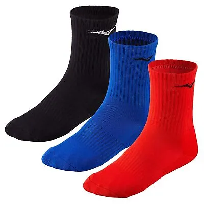 Mizuno Unisex Training Socks 3 Pack - Black / Red / Blue // RRP £10 • $10.09