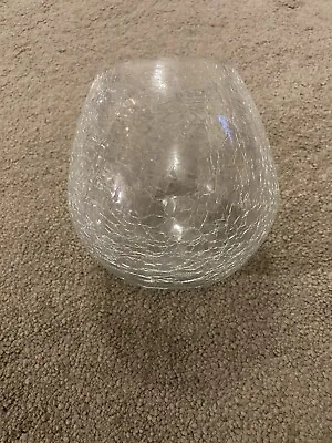 Glass Crackle Vase Container Candle Holder  • £4