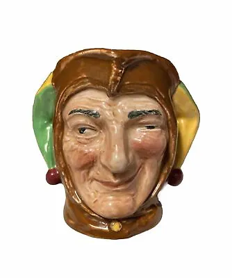 Court Jester-vintage Royal Doulton Toby Mug-england 3-1/2” Figural Ceramic Cup • $24