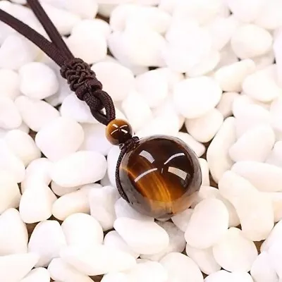 Fashion Adjustable Tiger's Eye Necklace Pure Natural Stone Luck Men Jewelry New • $13.98