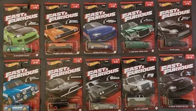 Hot Wheels Fast And Furious Series 1 Themed Set Of 10 HNR88 - 956A • $120