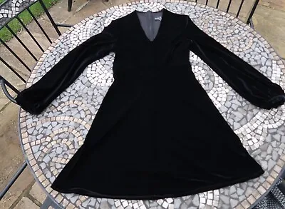 Needle And Thread Black Velvet Dress UK 6 • £89.99
