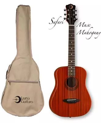 Luna Safari Series Muse Mahogany 3/4-Size Travel Acoustic Guitar - Natural • $189