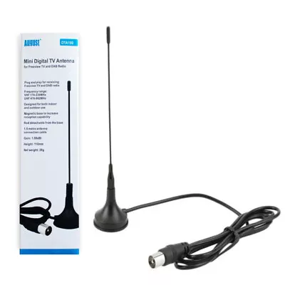 Freeview TV Aerial HGV Car Travel Ariel Magnetic Base HD Antenna August DTA180 • £9.95