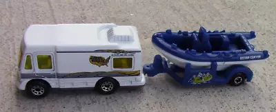 1998 Matchbox #58 Truck Camper + #58 White Water Raft Boat MINT LOOSE • $22