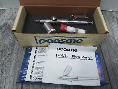 Paasche Airbrush Flow Pencil No. FP-1/32” Four Size Nibs VTG. Original • $39.98