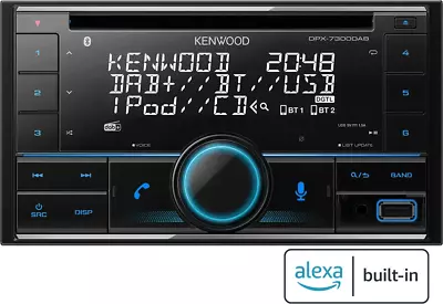 Kenwood CD/MP3 Double DIN Car Stereo DAB Radio Bluetooth USB DPX-7300DAB • £140
