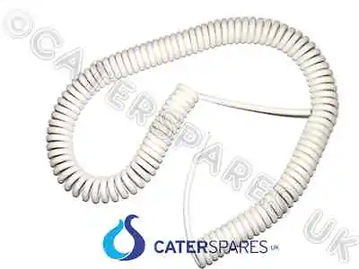 White Curly Flex Coiled Cable Main Lead 13amp 4 Meter Lead 1.5mm 3 Core Wire • £29.99