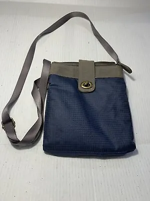 Eddie Bauer Crossbody Shoulder Bag Sling Purse Adjustable Strap Blue W/Gray Trim • $10.38