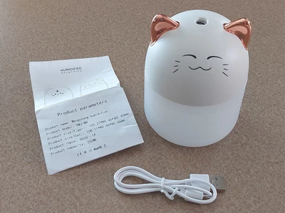 $11.99 • Buy 250ml Air Humidifier Home Mini Cat USB Lamp Light Desktop Purifier Mist Maker