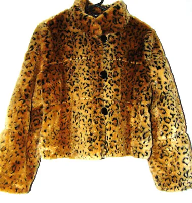 Madison Womens Faux Fur Jacket Faux Fur Leopard Stroller Fur Shawl Sz M Nwtgs • £22.18