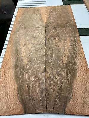 Figured European Walnut Burl Raw Wood Veneer 2 Sheets 45'' X 13'' 235A • $74.99