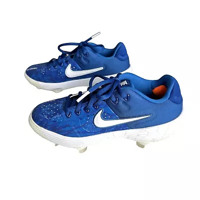 Nike Zoom Drag On Softball Metal Cleats Womens Size 6 Blue White • $23.99