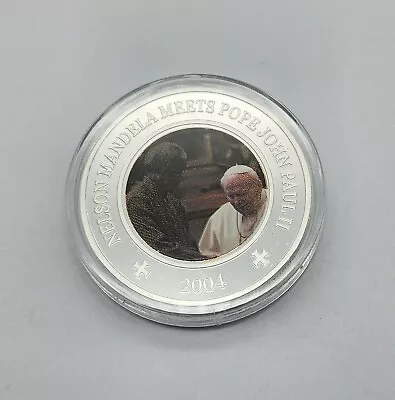 Somalia 2004 Mandela Meets Pope John Paul II 25 Shillings Colorized Novelty Coin • $3.99