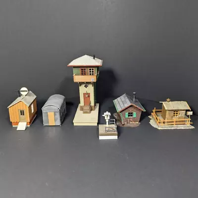 Vintage Plastic Model Railroad Buildings HO / N Scale Assorted LOT OF 6 • $49.95