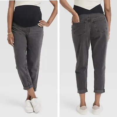 NWT Isabel Maternity Jeans Gray By Ingrid Isabel Over Belly Boyfriend Size 4 • £17.69