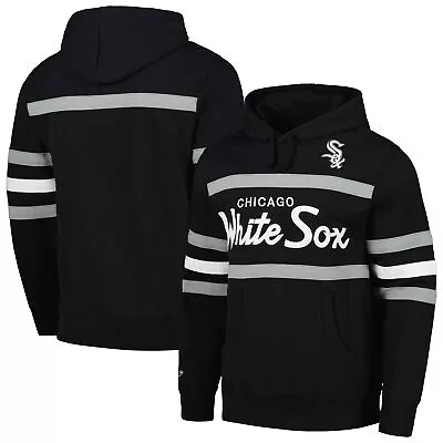 Men's Mitchell & Ness Black Chicago White Sox Head Coach Pullover Hoodie • $109.99